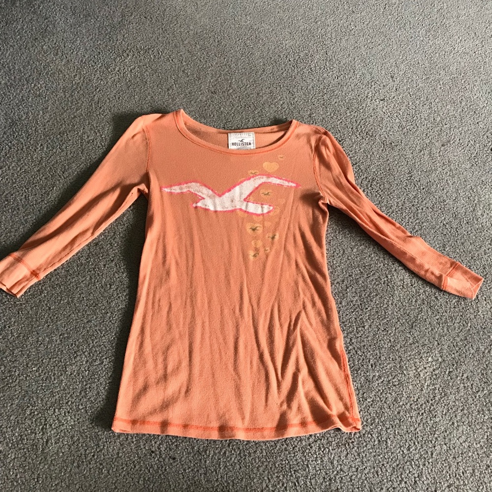 Orange thermal hollister long sleeve shirt